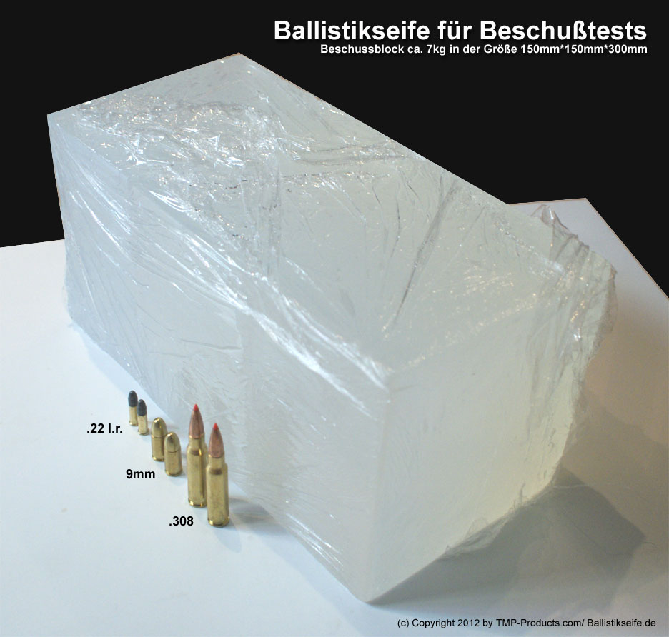 Transparenter Block Ballistikseife für Beschusstests